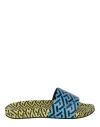 Versace Greca Print Slides In Fantasy