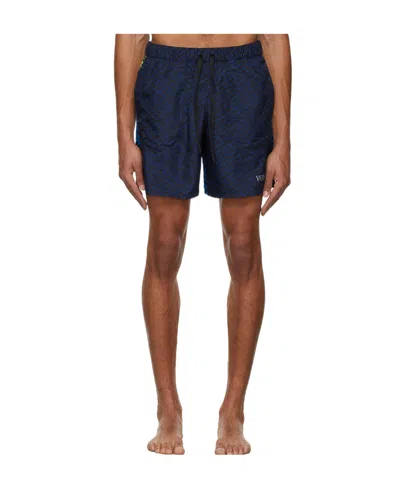Versace Greca-print Swim Shorts In Brown