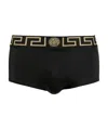 Versace Greca-print Swimming Trunks In Black