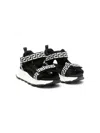 Versace Greca-print Touch-strap Sneakers In Black