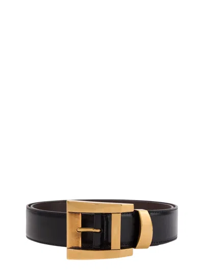 Versace Greca Printed Leather Belt 3 Cm In Black