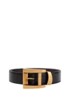 Versace Greca Printed Leather Belt 3 Cm In Black