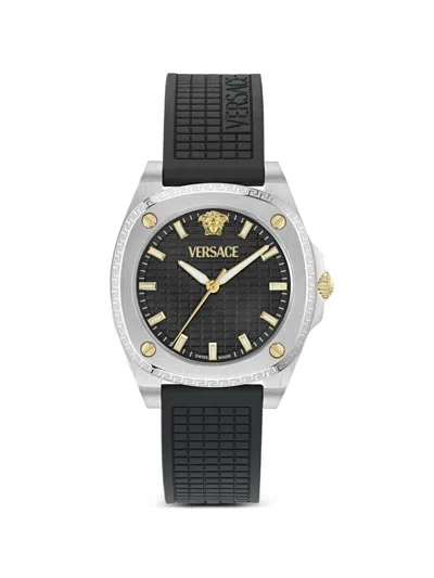 Versace Greca Pulse 38mm Watch In Black
