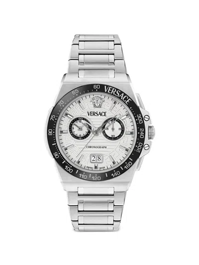 Versace Greca Reaction 43mm Watch In Gray
