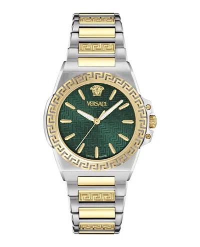 Versace Greca Reaction Bracelet Watch In Gold