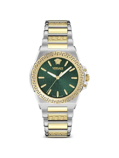 Versace Greca Reaction Lady 38mm Watch In Gold