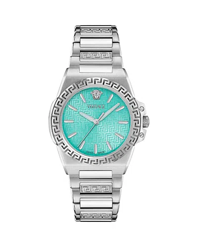 Versace Greca Reaction Watch, 38mm In Blue/siver