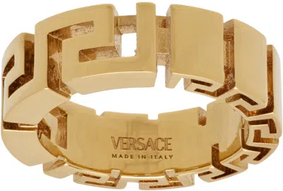 Versace Greca Ring In Gold