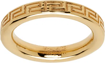 Versace Greca Ring In Gold