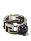 Versace Greca Ring In Metallic