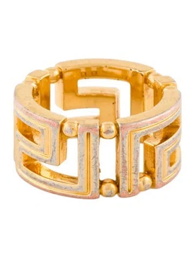 Pre-owned Versace Greca Ring In Multicolor