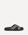 Versace Greca Sandals In Black