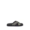 Versace Greca Sandals In Black