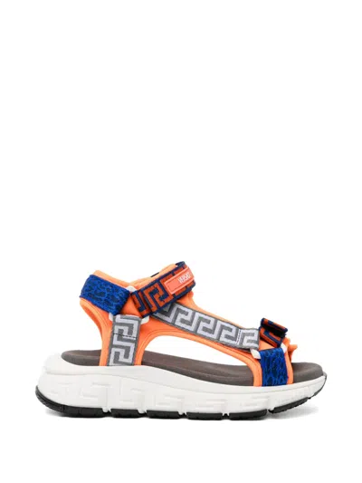 Versace Greca Sandals In Multi