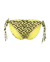 Versace Greca Signature Yellow Bikini Bottoms With Print In Yellow