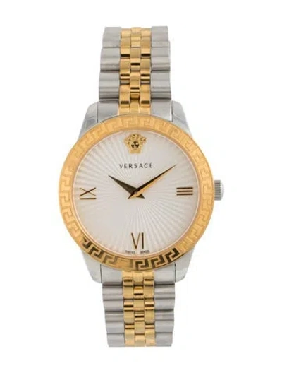 Pre-owned Versace Greca Signature Watch, 38mm In Multicolor