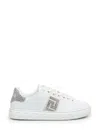 Versace Crystal Greca Low-top Sneakers In Bianco Ivory