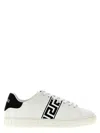 Versace White White Black Greca Embroidered Sneakers