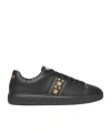 Versace Studded Greca Low-top Sneakers In Black