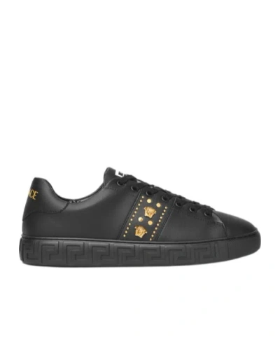 Versace Greca Sneakers In Black