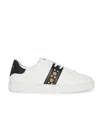 Versace Greca Studded Leather Sneakers In White
