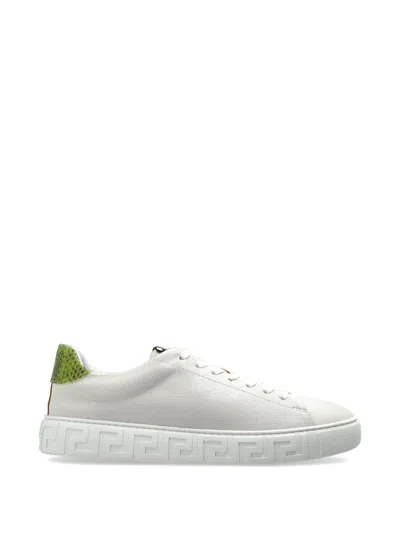 Versace Greca Lace-up Sneakers In Gray