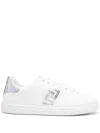 Versace Embroidered Greek Pattern Sneakers In White