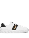 Versace White Greca Embellished Nylon Faux-leather Sneakers In Animal Print