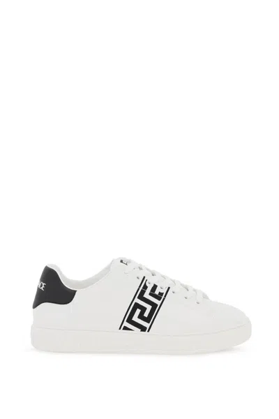 Versace Greca Sneakers In White Black (white)