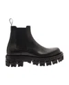 Versace Greca-sole Ankle Boots In Black