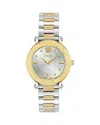 Versace Greca Sphere Watch, 35mm In Silver/two-tone