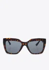 Versace Greca Square-framed Sunglasses In Gray