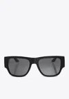 Versace Greca Square Sunglasses In Gray