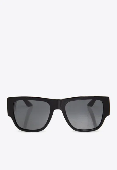Versace Greca Square Sunglasses In Gray