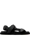 Versace Greca Strap Sandals In Black