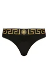 Versace Greek Key Low-rise Jock Strap In Black