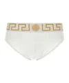 Versace White Stretch Cotton Brief In White