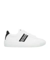 Versace White White Black Greca Embroidered Sneakers In White