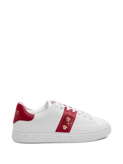 Versace Greca Studded-embellishment Sneakers In Animal Print