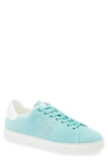 Versace Greca Suede Low Top Sneaker In Blue