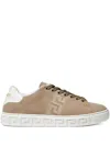 Versace Greca Suede Sneakers In Neutral