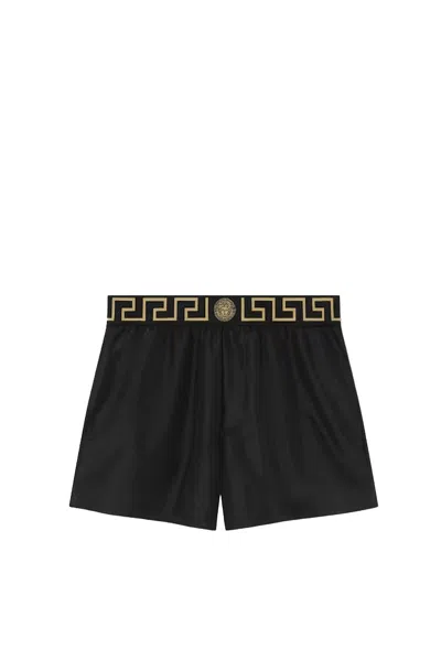 Versace Greca Swimshorts In Black