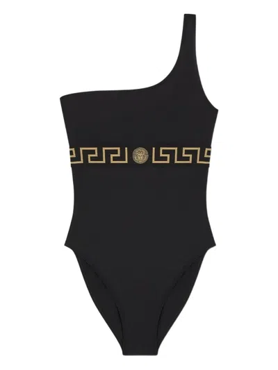 Versace Greca Swimsuit In Black