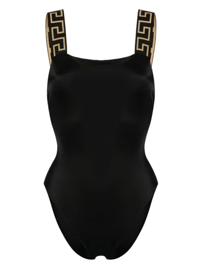 Versace Greca Swimsuit In Black