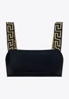 Versace Greek Border Crop Top In Black