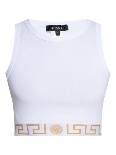 Versace Greek Border Underwear Tank Top Clothing In White
