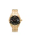 Versace Greca Time Gmt Watch In Gold