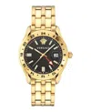 Versace Greca Time Gmt Watch In Gold