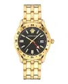 Versace Greca Time Gmt Watch In Gold