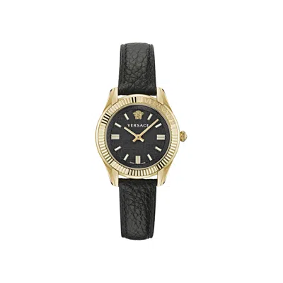 Pre-owned Versace Greca Time Leather Watch 'gold' | Women's Size Onesize